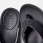 Close-up of the top view of the black Phantom Bonzer men's sandal facing upward with comfort cushioning and arch support.