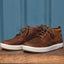 Laguna Spiniker brown leather mid boots facing left with cushioned soles and comfort focused arch support