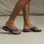 Fanning sandals facing right, showing top and side, with anatomical arch support and soft cushioning for all-day comfort.
