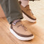 Rambler mens suede shoes facing right with thick cushioned EVA outsoles and cozy terrycloth lining