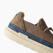 Rambler brown suede shoe facing right in close up with cozy lining and thick cushioned outsole