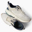 Zuma cream and gray sneakers viewed from above one facing right and one facing lower left