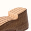 Sunset Ibiza x Jenny close-up of tan woven platform sole facing right with textured tread and soft-rebound cushioning