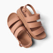 Vista Marbella brown REEF sandals angled with toes facing lower left and lower right