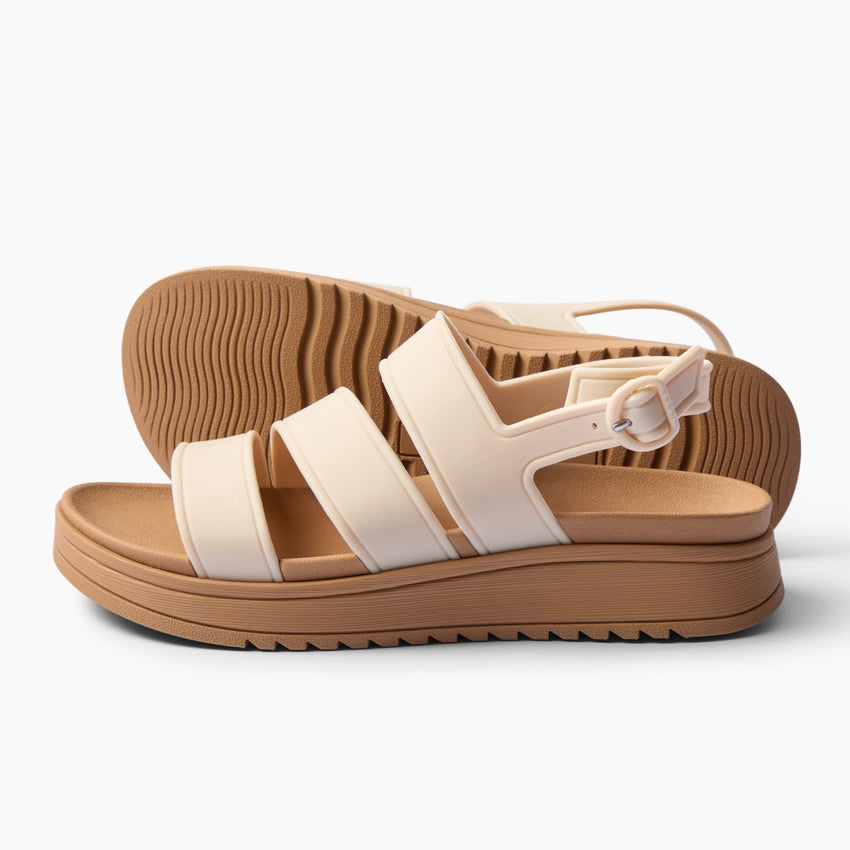 Vista Marbella REEF women's water friendly sandals facing left with three straps cushioned footbeds and arch support