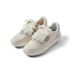 Pair of Onshore Pebble X Palm shoes facing forward right, showing soft-rebound cushioned upper with fringe and palm print accents.
