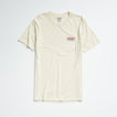 Quinn Tee in almond milk color, laid flat showing front with small REEF logo on chest, lightweight comfort apparel.