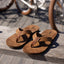 Reef Draftsmen men's brown sandals facing forward, showing soft-rebound cushioning and durable water-friendly straps.