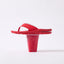 Fanning Pregame red men's sandal facing left showing side profile with soft-rebound cushioning and arch support