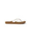 Side view of Reef Cushion Breeze women's sandal with white straps and brown cushioned sole, designed for beach comfort.