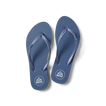 Top view of Seaside Twist women's sandals in vintage indigo with braided straps, showcasing comfort and beach-inspired design.
