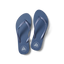 Top view of Seaside Twist women's sandals in vintage indigo with braided straps, showcasing comfort and beach-inspired design.