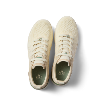 Neso men's sneakers facing up, off-white breathable mesh with anatomical arch support and soft-rebound cushioning.