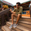 Pacific men's shoes facing forward, close-up on footwear with soft-rebound cushioning and anatomical arch support