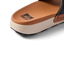 Close-up of the heel area of the Sydnee Cutback Low sandal facing left, featuring soft-rebound cushioning and arch support.