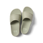 Pair of sage green Sydnee Cutback Low slides facing upward, showcasing comfort-focused footbed and water-friendly design.