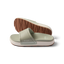 Pair of women's Sydnee Cutback Low slides in sage facing right, showing top and sole with textured brown outsole.
