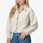 Woman wearing a cream Sammie Sherpa Jacket facing front, showing full upper body with hands relaxed at sides