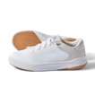 Shoreline Del Mar white sneakers facing left with cushioned support and beach inspired comfort