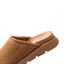 Vista Luxe Mariana suede clog facing left in close up showing the closed toe and cushioned footbed