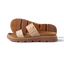 Vista Luxe Thea women's sandal shown from the side and bottom with cushioned sole and vegan leather straps