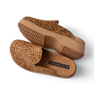 Vista Skye leopard print platform clogs angled left, showing textured uppers, cushioned footbed, and wavy soles