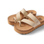 Vista Hi Layla women's sandals facing right, cork footbed with ridged sole, beach-inspired comfort and arch support.