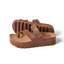 Vista Hi Layla women's sandals in brown, right angled side view showing cork footbed and soft-rebound cushioning sole