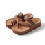 Vista Hi Layla women's brown sandals facing right, showing top and side, with cushioned arch support and cork footbed.