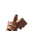 Vista Luxe Lucie women's sandal facing left, featuring chocolate raffia straps and comfort-focused cushioned sole.
