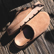 Vista Luxe Mariana clogs shown from above with closed-toe suede upper and side view of lightweight durable sole facing left