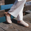 Vista Luxe Mariana facing left, women's light taupe suede clog with closed toe, cushioned arch support, and beach-inspired comfort