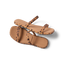 Pair of Water Willow Marina women's sandals with leopard print straps, angled right, showing top and sole views.