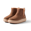 Weekend Autumn brown suede boots facing left with cozy lining and cushioned comfort for everyday wear