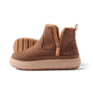 Weekend Autumn brown suede ankle boot facing left with plush lining and cushioned sole