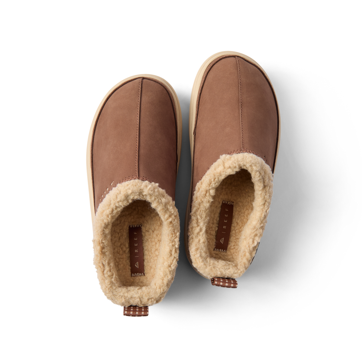 Weekend Low Brooke top view brown shoes with cozy fleece lining, designed for comfort and arch support by REEF.