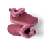 Pair of pink Weekend Olivia boots showing side and top views with plush faux fur lining and lightweight sole