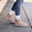 Weekend Autumn tan ankle boots facing right with cozy fleece lining and cushioned soles for everyday comfort