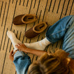REEF Weekend Low Brooke brown leather mules facing left with cozy lining and comfort focused indoor outdoor style