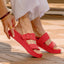 Vista Capri women's sandals facing left, close-up of top straps, cushioned sole, and adjustable buckle detail
