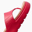 Cali Laguna women's red platform sandal close-up on side showing soft-rebound cushioned footbed and water-friendly sole