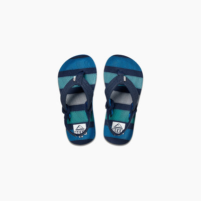 boys blue striped sandals with back strap