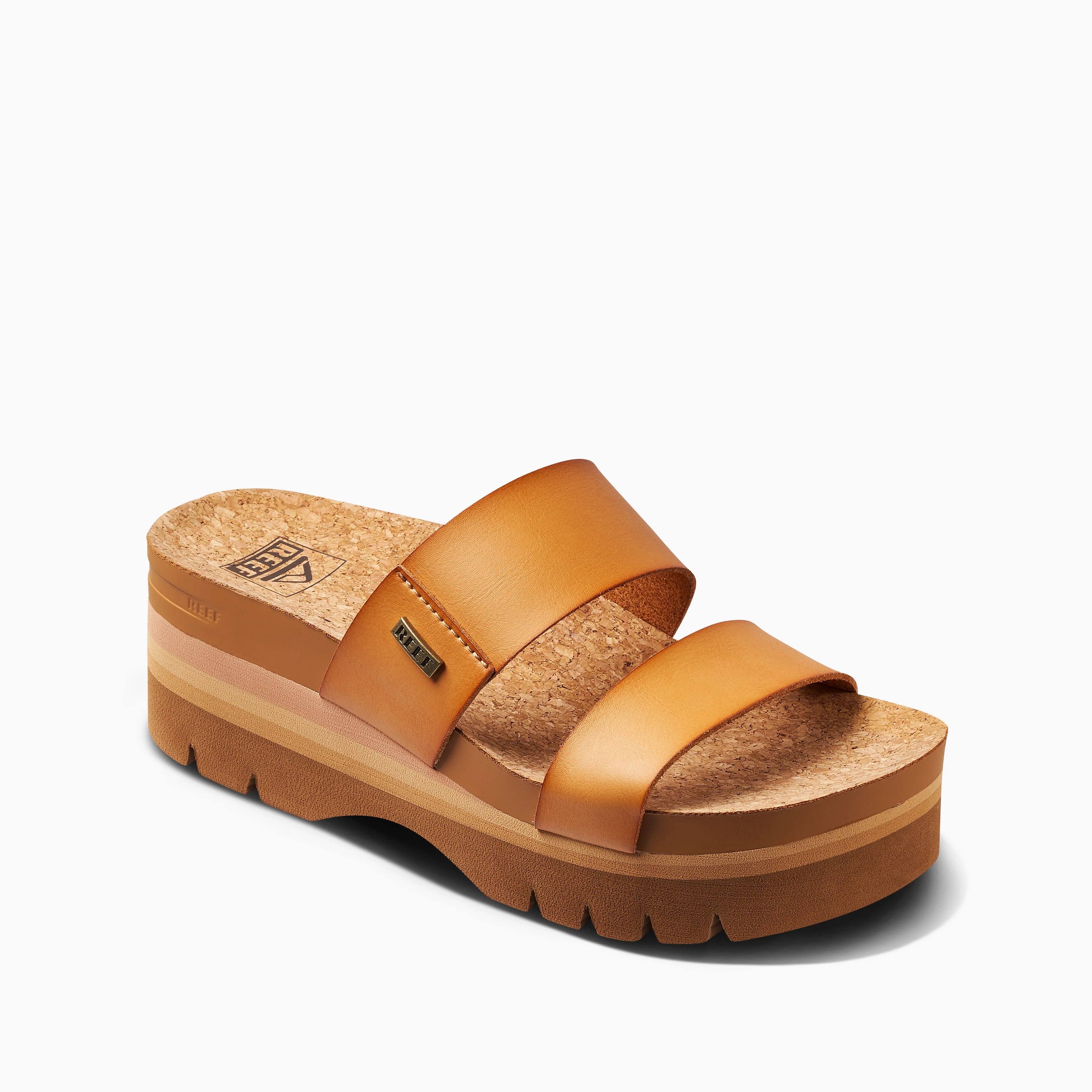 Cushion Vista Higher Platform Sandals in Natural angle view