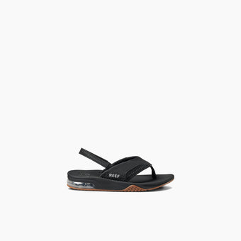 Toddler Boy's Fanning Sandals in Black/Silver side view